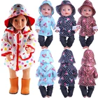Плащ + штаны + шапочка, комплект одежды для девочек 18 дюймов американская кукла девочиковая игрушка 43 см для ухода за ребенком для мам ReBorn Baby куклы одежда аксессуары нашего поколения