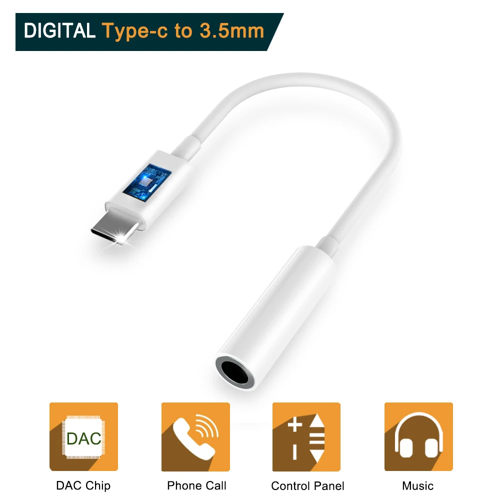 USB C до 3 5 мм Aux разъем для стереонаушников адаптер цифровой аудио 24BIT HD type-C кабель