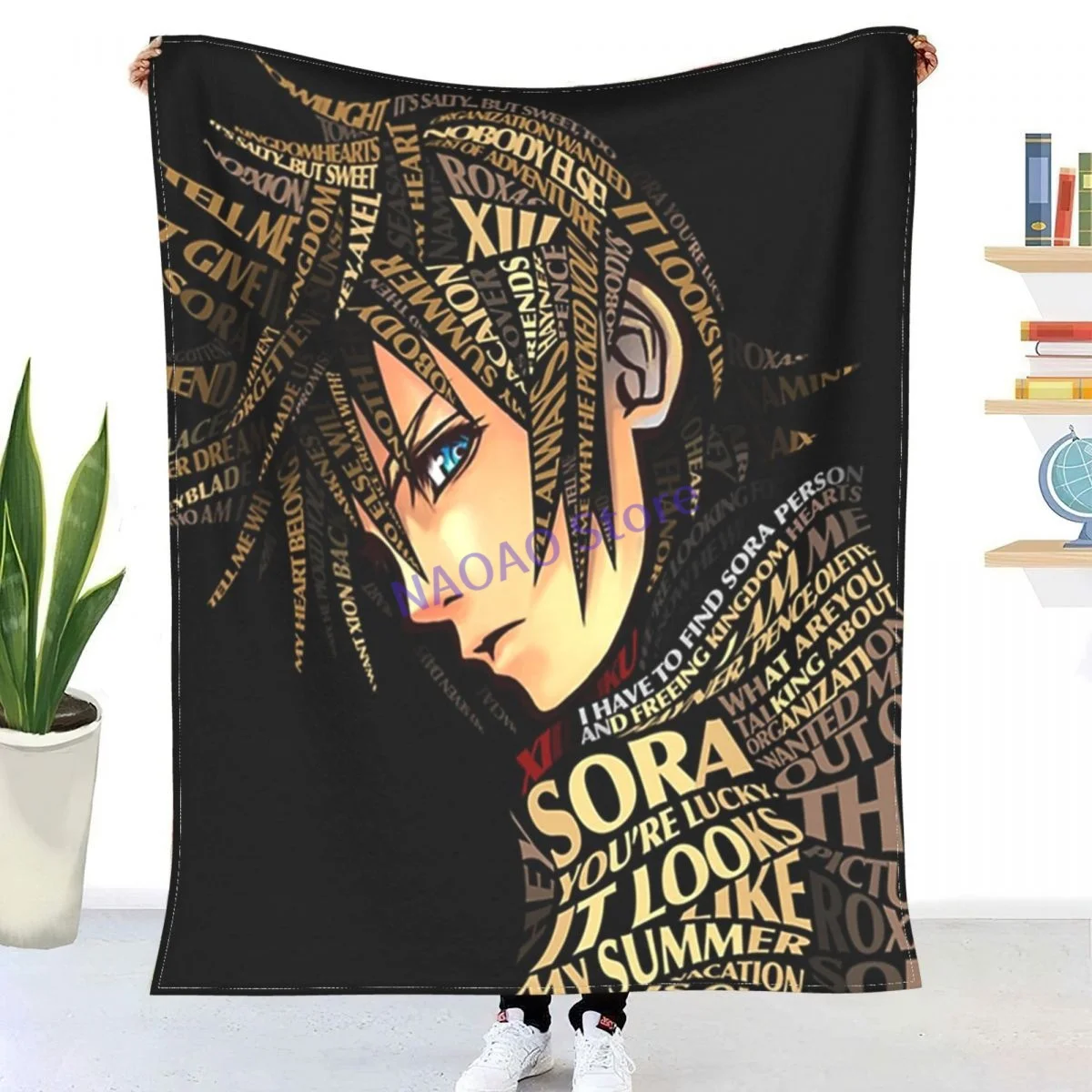 

Kingdom Hearts UX - Roxas Art Throw Blanket Sheets On The Bed, Blanket On The Sofa, Decorative Lattice Bedspreads, Sofa Covers