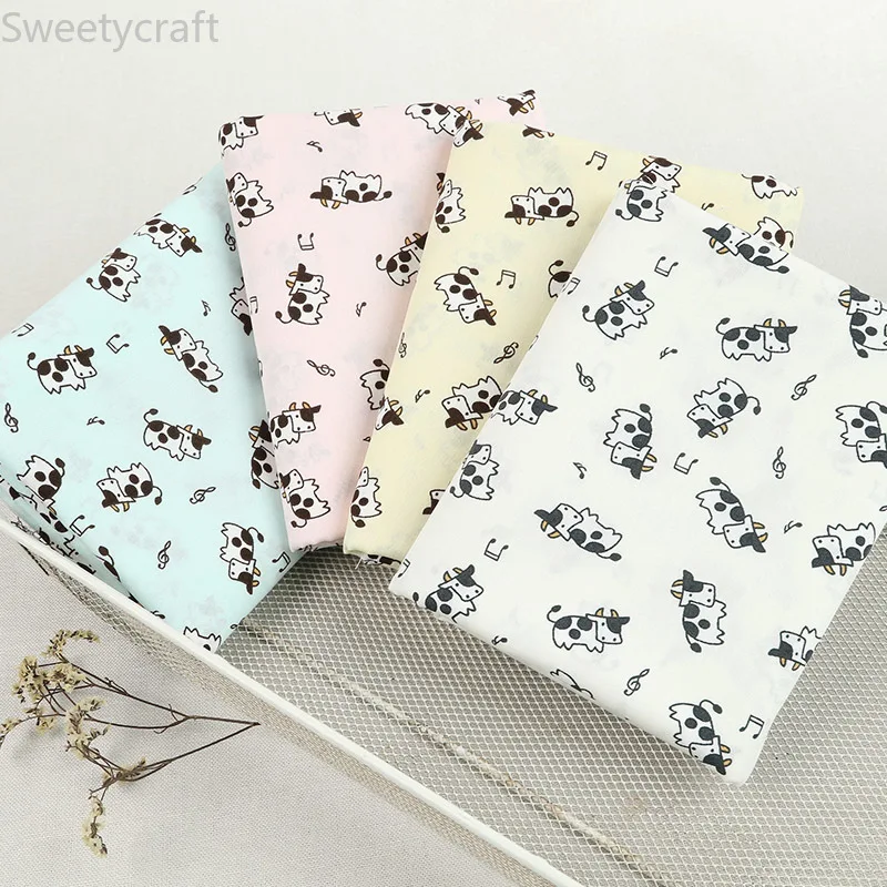Ткань с принтом коровы 110x45 см музыкальная нота ткань из хлопка и льна ткани от Yard