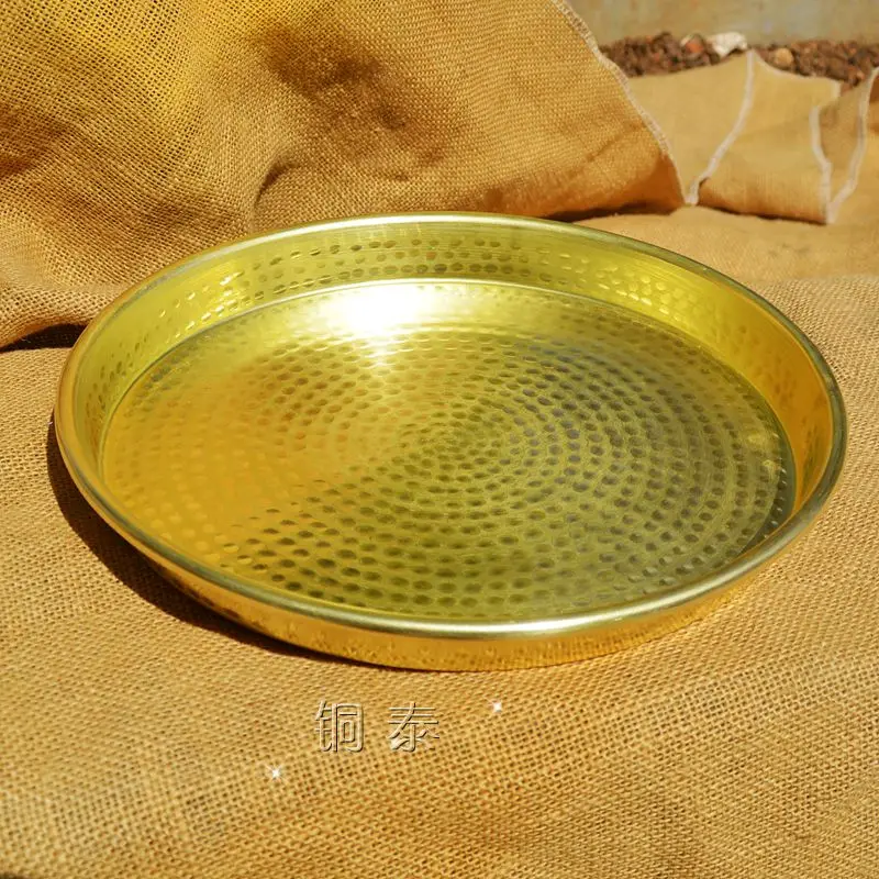 

Copper Dish Extra Thick Red Copper Hot Pot Tray Chassis Brass Fruit Tray Baking Pan Double Handle Baking Pan Pure Copper Plate