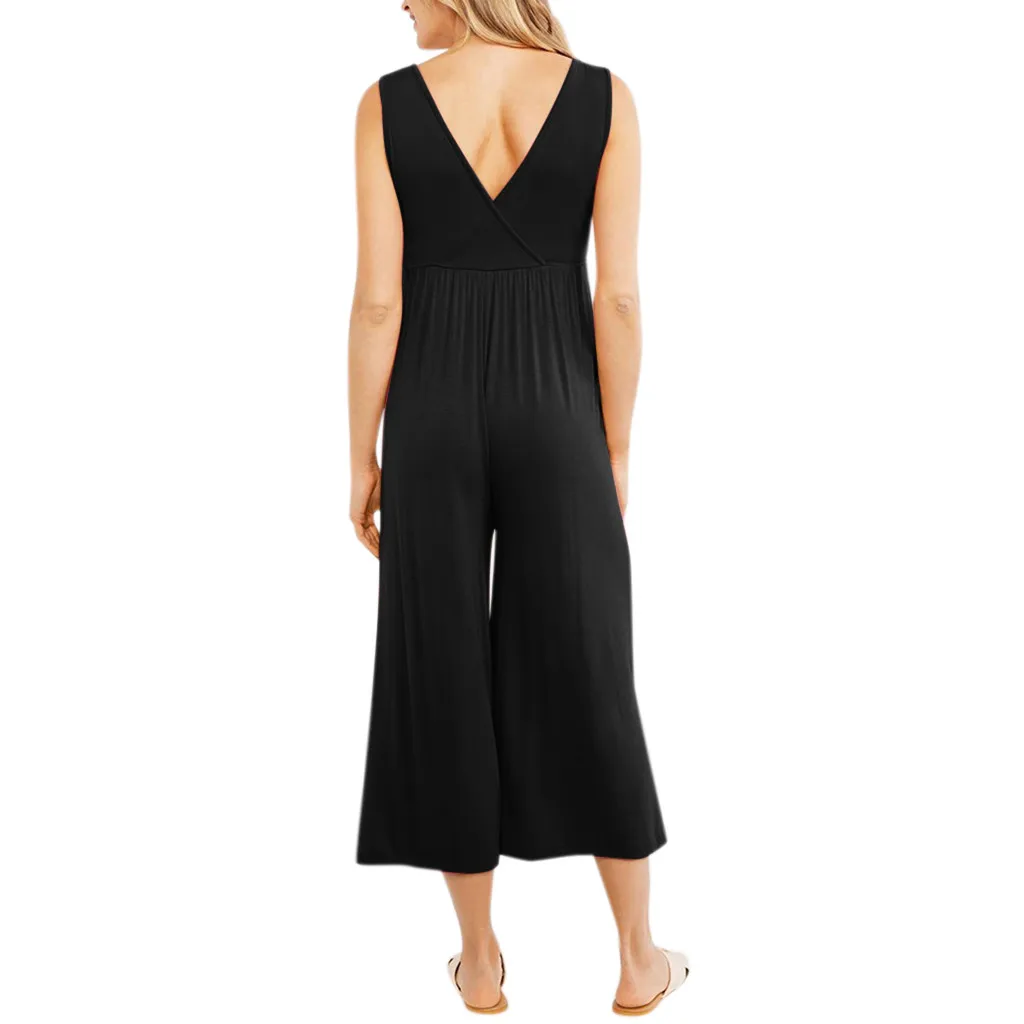 Женский комбинезон для беременных свободного покроя без рукавов брюки на лето 2020