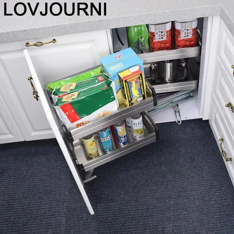 Аксессуары для хранения шкафа Organizador из нержавеющей стали Cocina Органайзер стеллаж для кухонного шкафа Cestas Para Organizar корзина
