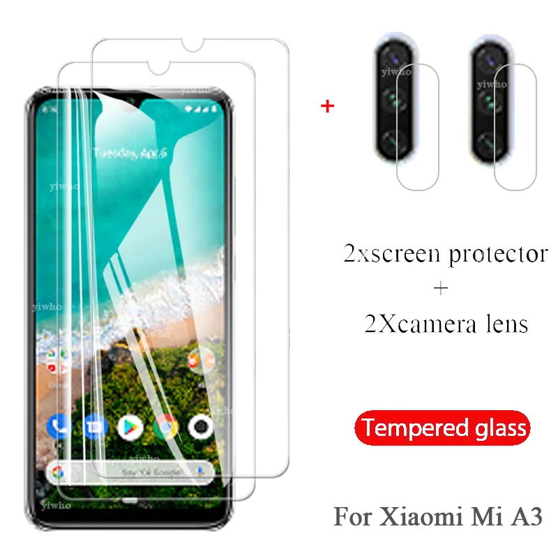 

4-in-1 mia3 protective Glass For xiaomi mi a3 Camera Lens Glass on xaomi xiomi mi a3 a 3 3a tempered glass screen protector Film