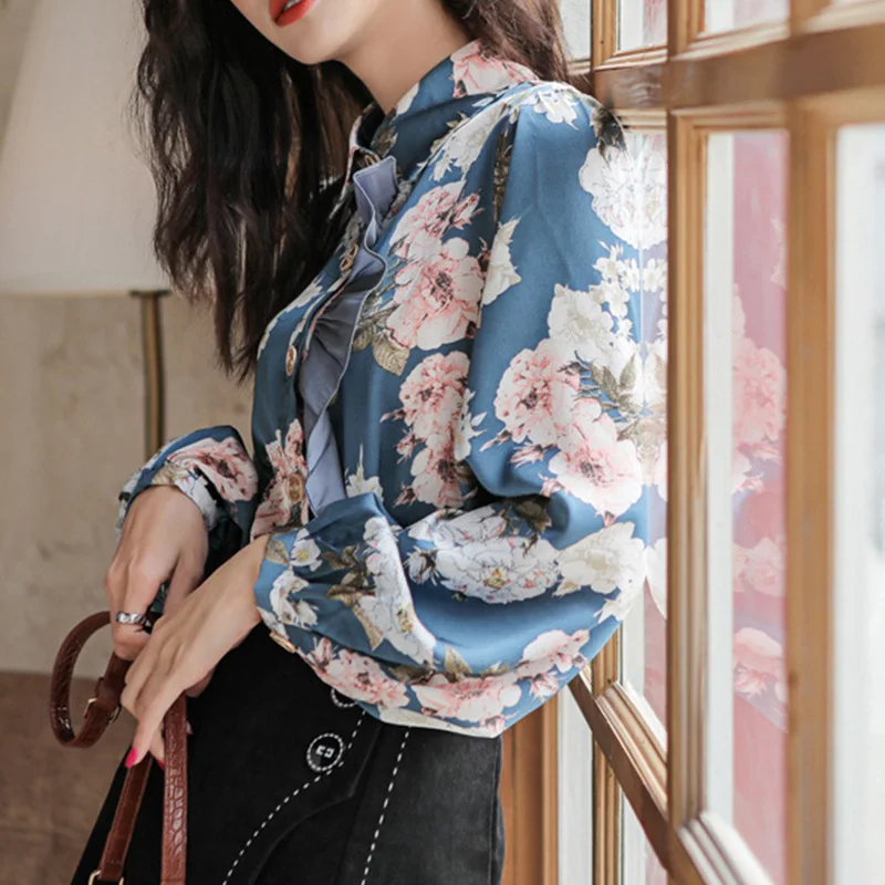 Сезон: весна-лето Новая мода в винтажном стиле с цветочным принтом Футболки