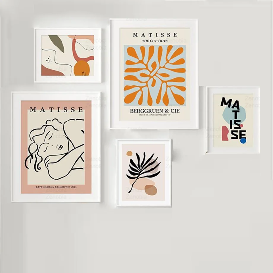 

Trendy Abstract Canvas Painting Matisse Drawing Line Plant Leaves Girl Posters And Prints Wall Pictures For Living Room Decor