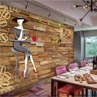 Французская Романтика Ретро кирпичная стена Кофейня промышленный Декор задний фон Настенная Обои 3D кафе ресторан настенная бумага 3D