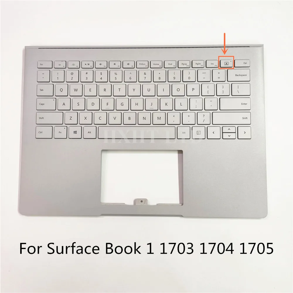 Подержанный ремонт для Surface Book 1 1st 1703 1704 1705 Клавиатура ноутбука США с топ чехол Book1 X938516-003 Серебряный рабочий