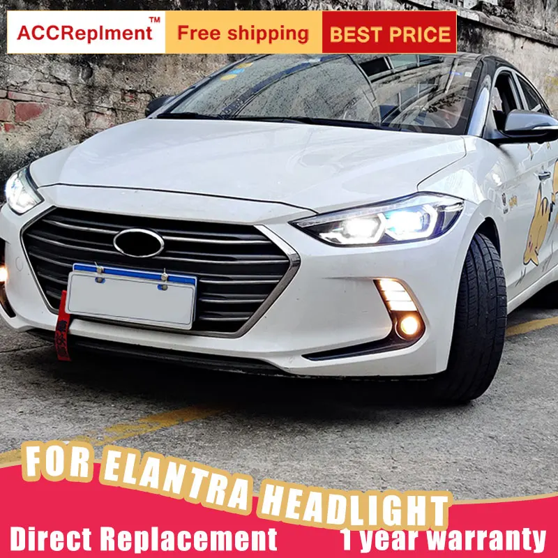 2 шт. светодиодный ные фары для Hyundai Elantra 2017 2018 Автомобильные ангельские глазки