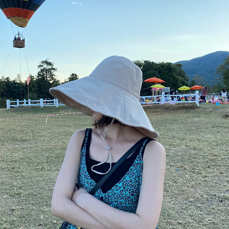 Панама женская складная с широкими полями однотонная из мягкого хлопка в