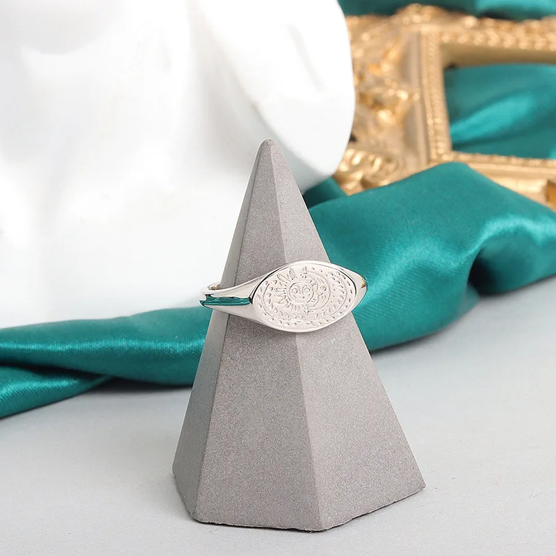 

SIPENGJEL Fashion Silver Color Retro Sum Moon Ring Minimalist Trendy Net Red Finger Ring For Women Jewelry Wholesale