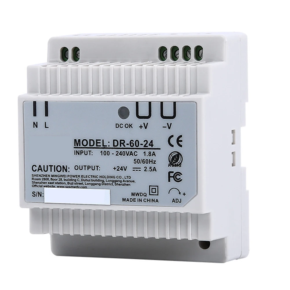 

Hot Din Rail Power Supply 60w 12V Ac Dc Converter Dr-60-12 Power Supply 12v 60w Good Quality Comply With EN55022 CLASSA