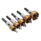 Зубчатое устройство для нарезания отверстий M35, покрытое электроинструментами, обработка поверхности: Позолоченное 5 шт.компл., титановая пила, режущее долото