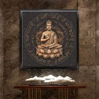 Религиозная коричневая винтажная статуя Будды, холст, картина на стену, плакаты и принты, современные настенные картины, домашний декор