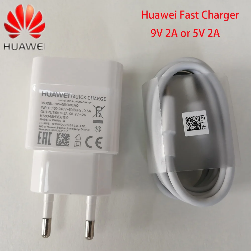 Оригинальное быстрое зарядное устройство Huawei 18 Вт 9 В 2 А штепсельная вилка