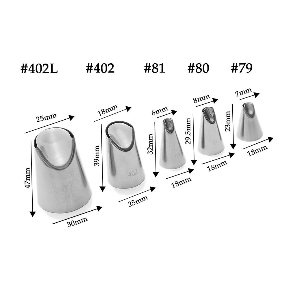 

5pcs/set Pastry Baking Flowers Icing Piping Tips Nozzle Stainless Steel Pastry Nozzle Cake Decorating