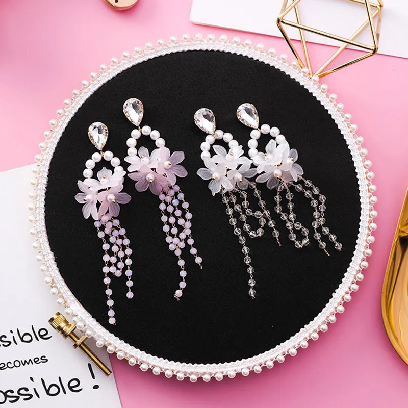 Модный акриловый цветок мульти цветные бусины из рыхлой породы головной убор