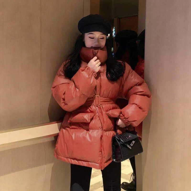 Шикарное короткое пальто для женщин с капюшоном пекарня большой размер зимнее