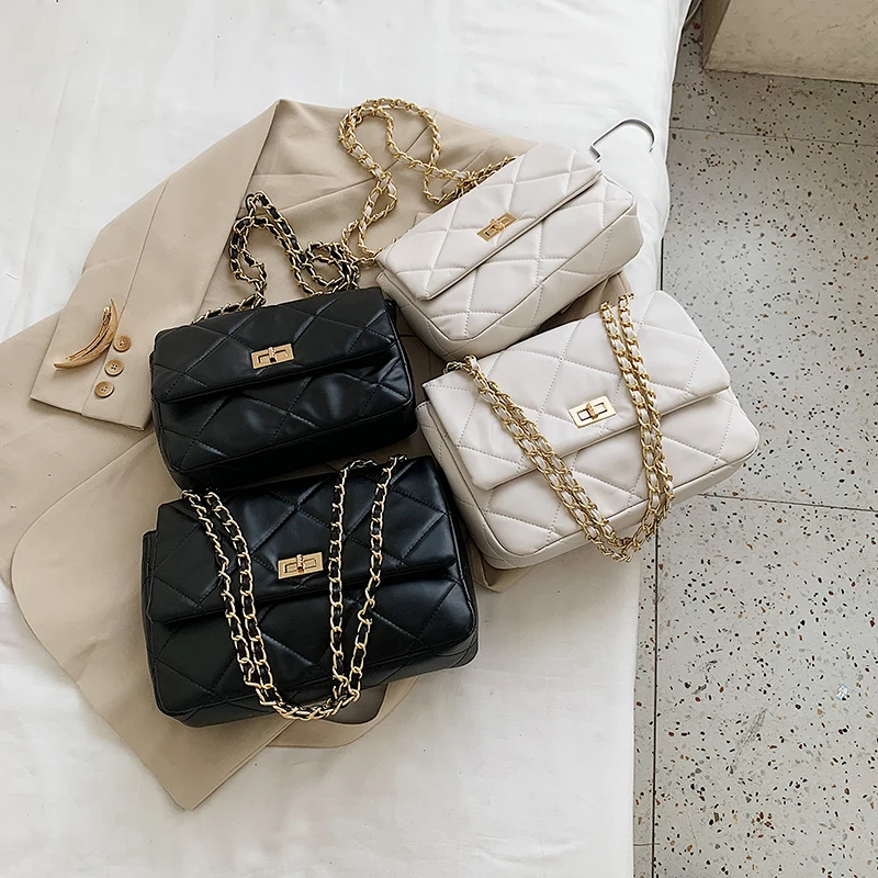 

Female Small Chain Shoulder Bags Women PU Leather Crossbody Bag Fashion Designer Handbags New Luxury Lock Hand Bag XA768H