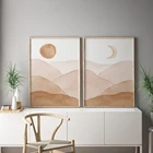 Картина на холсте с изображением Солнца и Луны, в стиле бохо