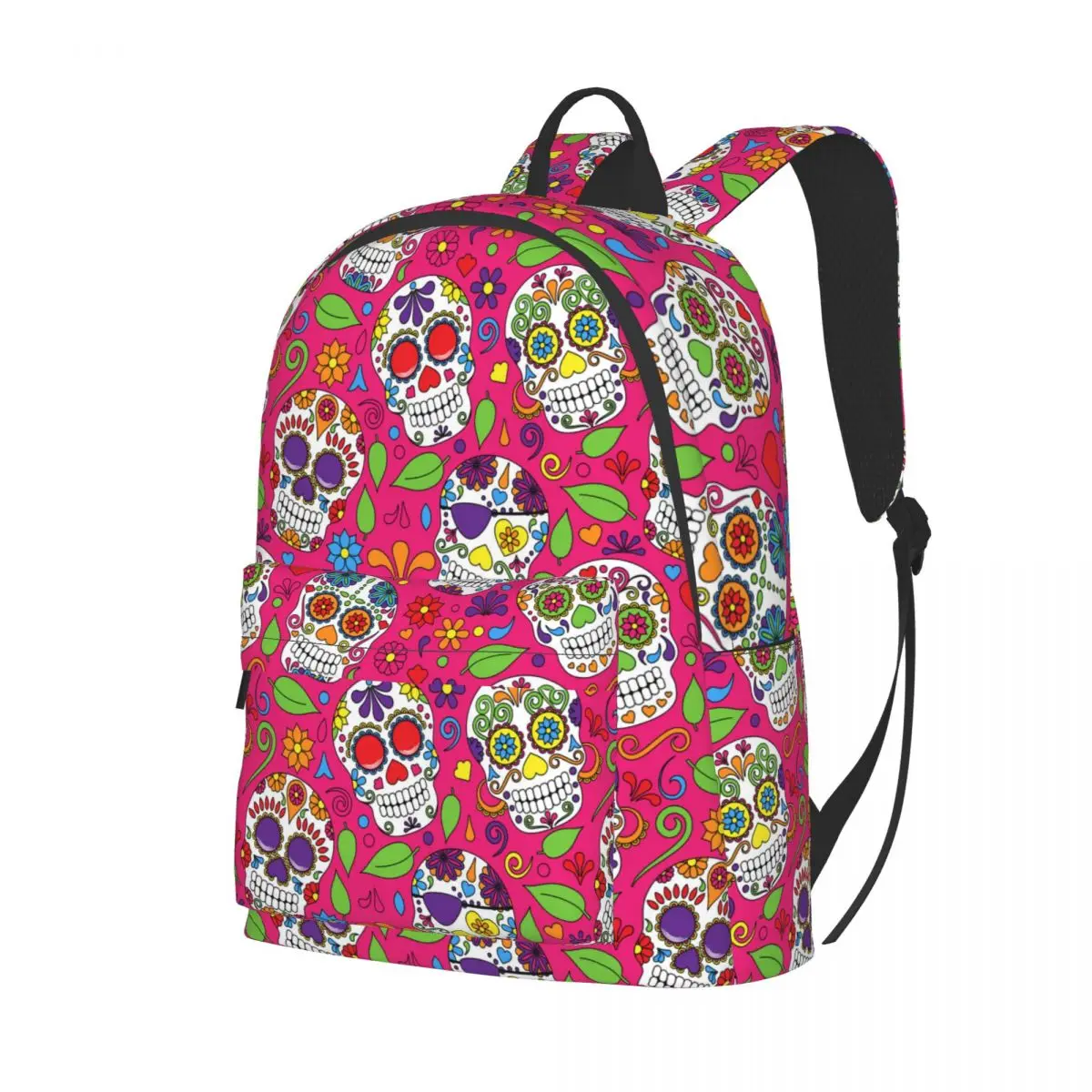 

Школьная сумка для колледжа, повседневный рюкзак с изображением дня мертвецов и черепа, сумка для книг для подростков, дорожная сумка через ...