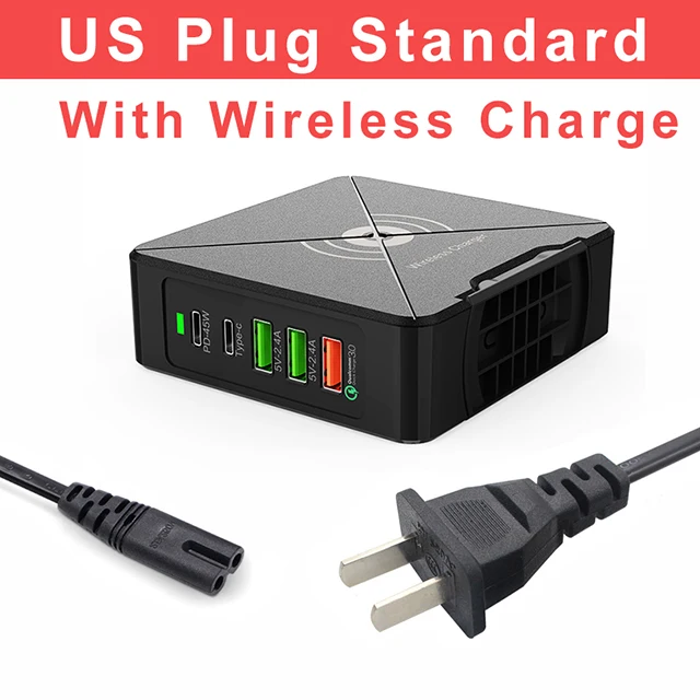 US Plug F88-W 696 F88 75W USB зарядное устройство type C быстрое зарядное устройство для iPhone 8 X XR Qi Беспроводное зарядное устройство для samsung S/Note QC 3,0 быстрое настенное зарядное устройство - Тип штекера: US Plug F88-W