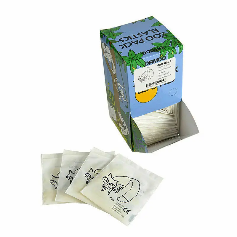 Ортодонтическая эластичная резиновая повязка для зубов ORMCO ZOO Pack 3 5 OZ 1/8 3/16 1/4 5/16 3/8 |