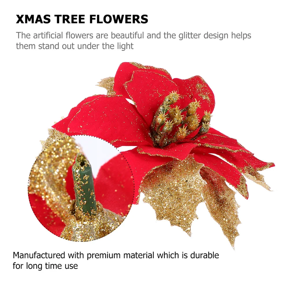 12 Pcs Emulational Flowers Exquisite Handiworks for Christmas | Дом и сад