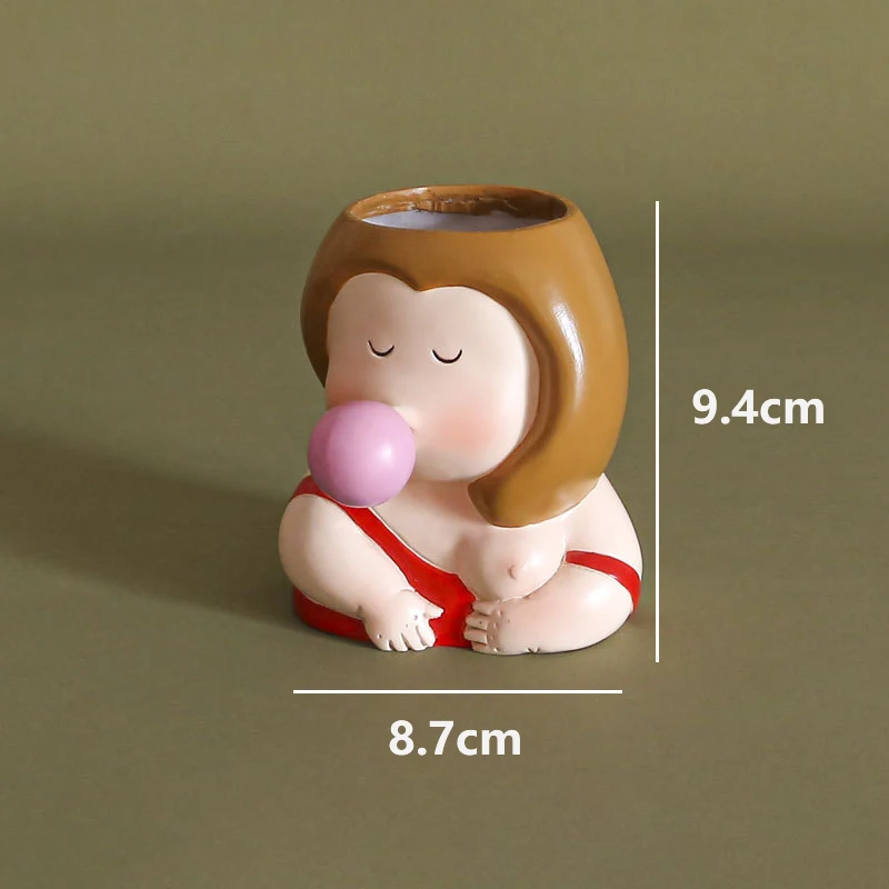 

Resin succulent flower pot Nordic creative cute cartoon plant potted personality art portrait flower vase decorative ornaments