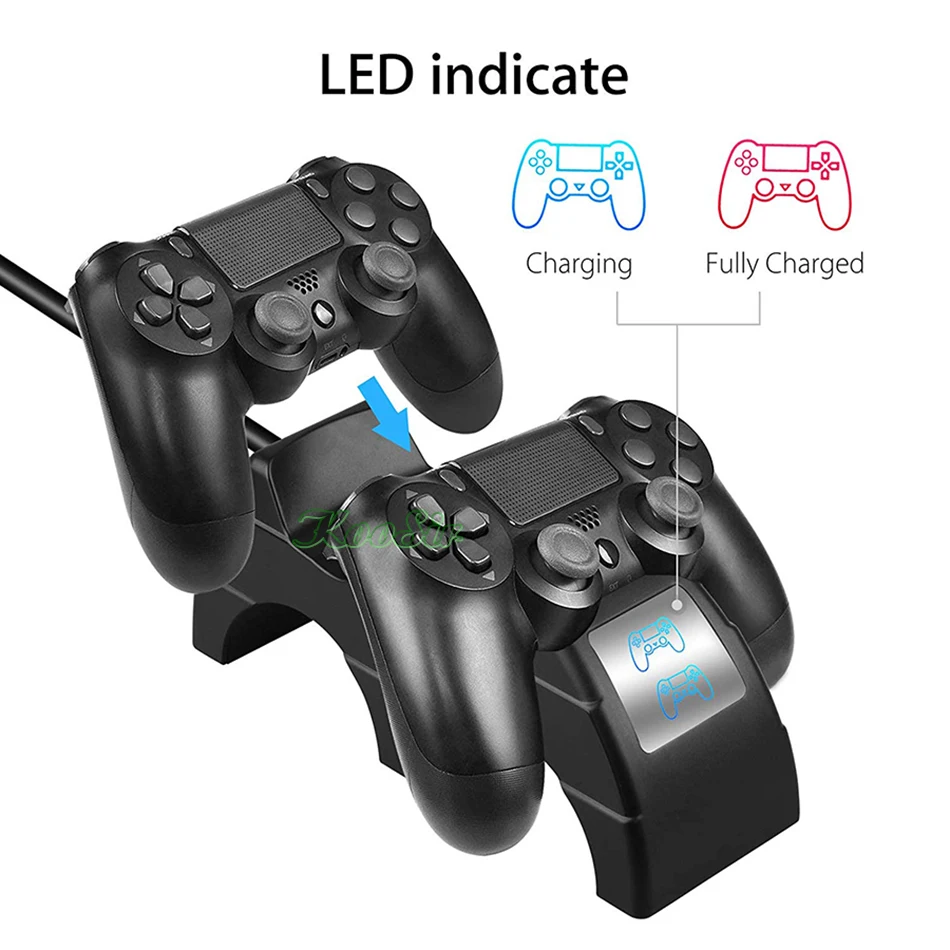 PS4 SLIM Pro беспроводной контроллер двойной USB зарядная док-станция PS 4 Джойстик