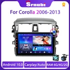 Автомобильный радиоприемник Srnubi, мультимедийный проигрыватель Android 10 для Toyota Corolla E140150, 2007, 2008, 2009, 2010, 2012-, 2 Din, DVD, колонки