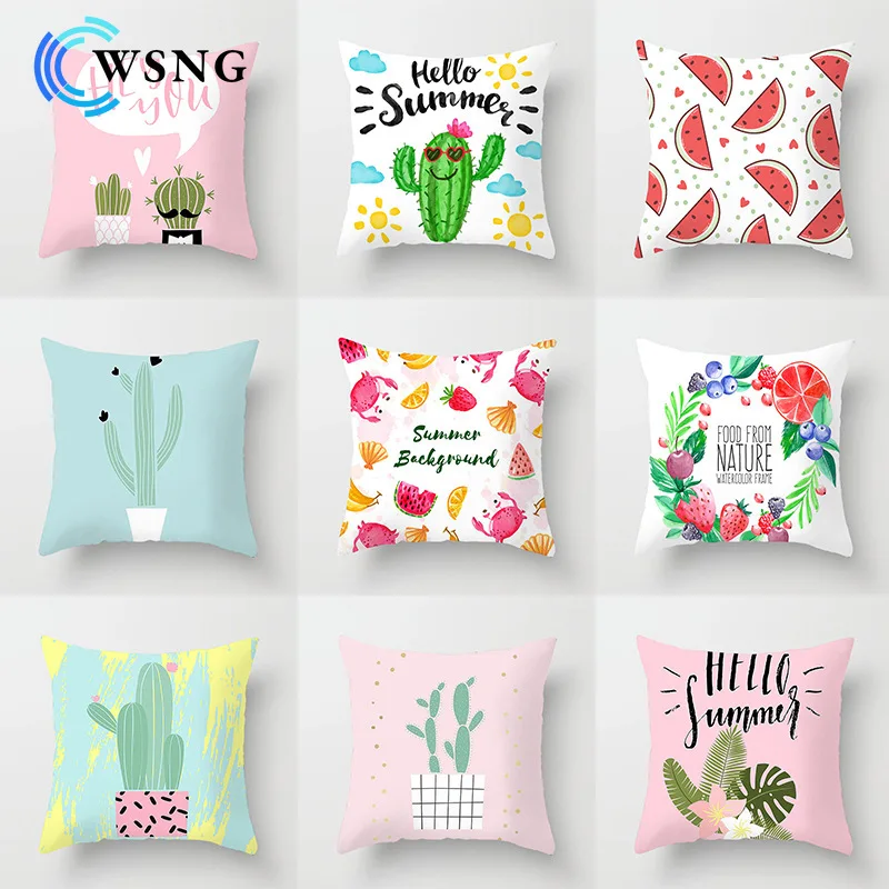 

New Style Lovely Fruit Polyester Pillowcase Outdoor Household Fashion Decorative Articles Sofa Pillow Cover
