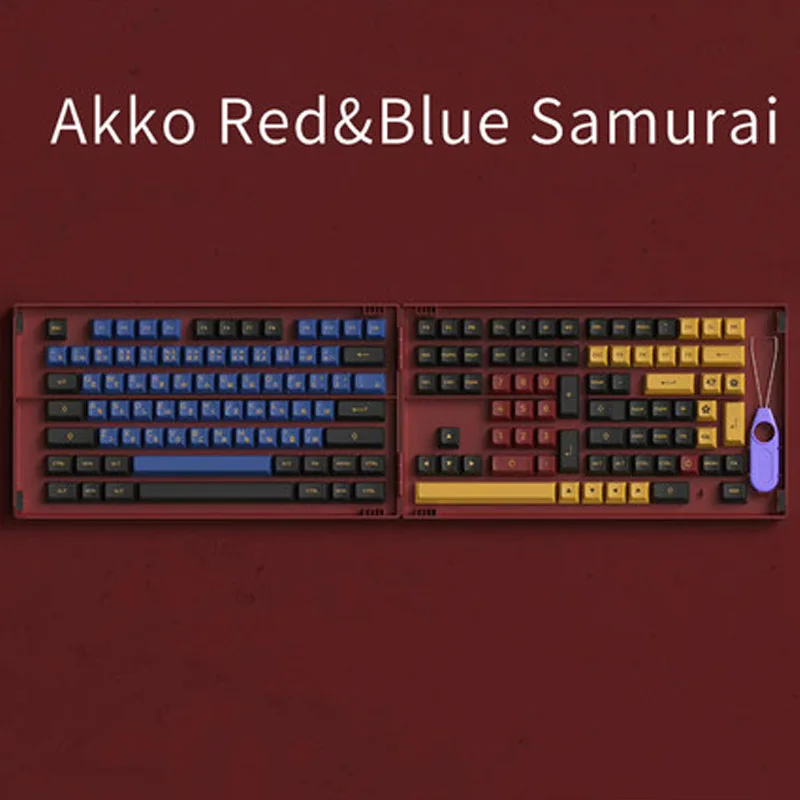 

Колпачки для механической игровой клавиатуры, Красный Синий рыцарь, 158 клавиш, ASA Profile PBT Double Shot, Набор колпачков для клавиш AKKO