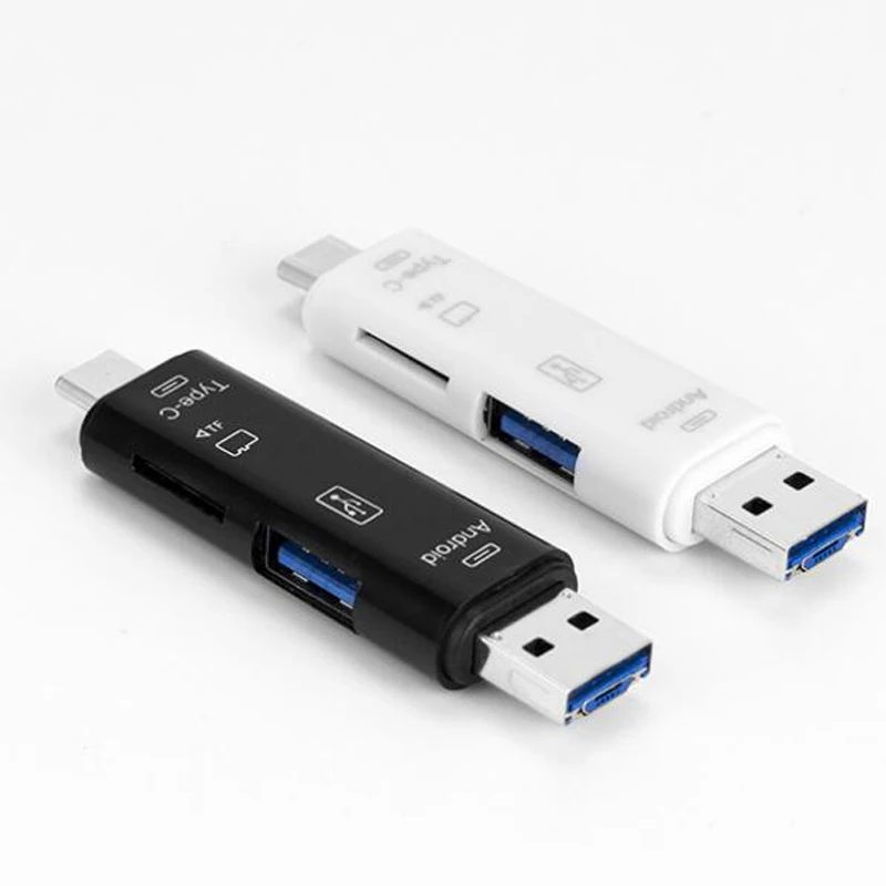Универсальный 5 в 1 кабель для передачи данных Mini SD OTG преобразователь Micro USB Type C TF
