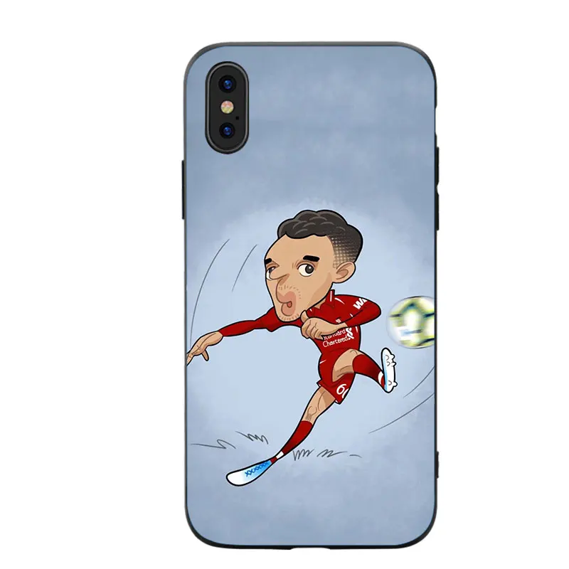 Модный мягкий силиконовый чехол для телефона Football Van Dijk Salah Mane Iphone 5/6/6S/7/8 Plus/X/XS/XR/11