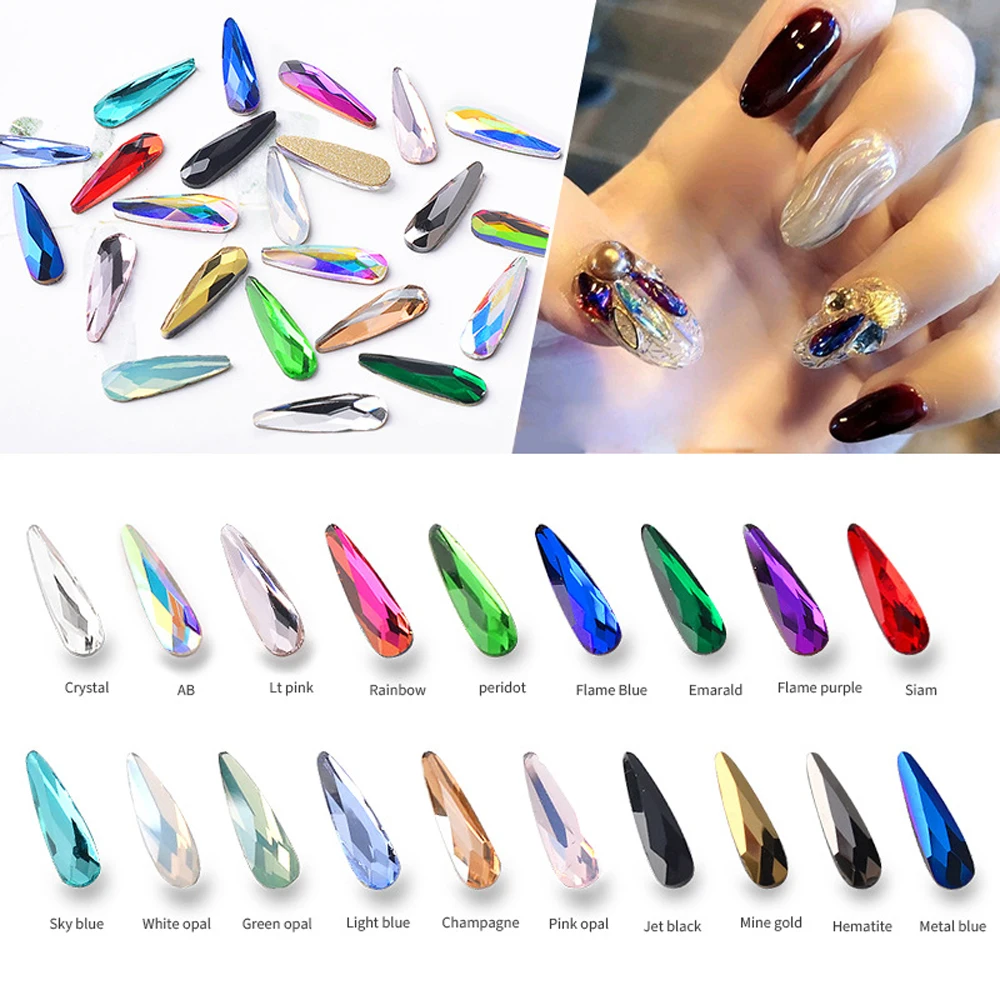 

Стразы для дизайна ногтей 10 шт./лот 3x10 мм в форме капли 5A качественные Кристальные стеклянные стразы для женщин украшения для ногтей своими ...