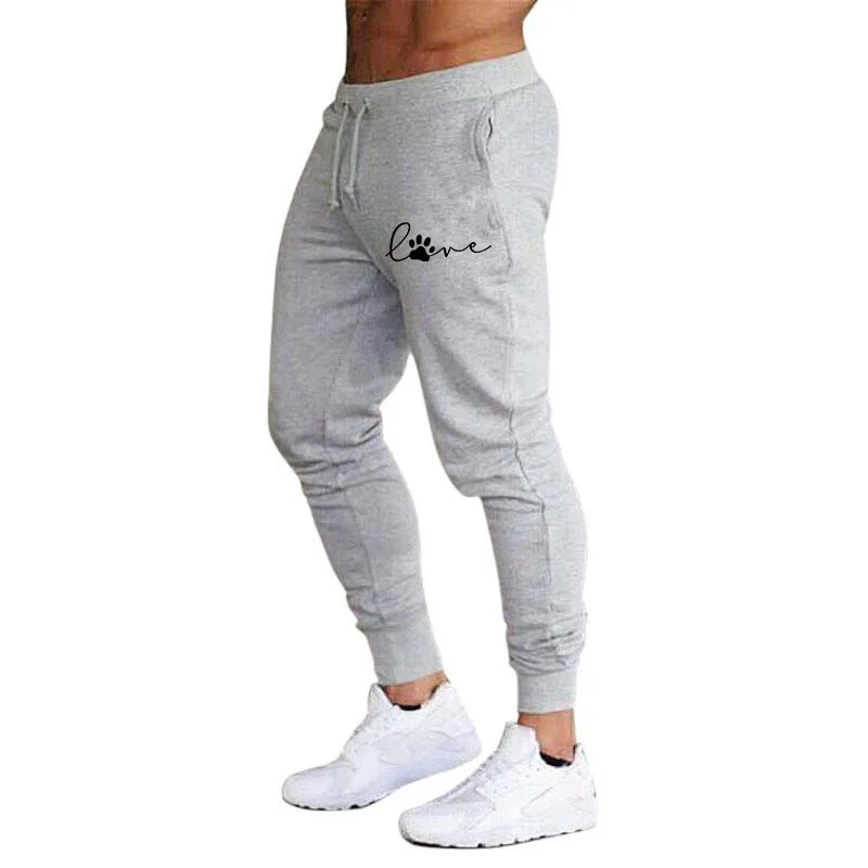 Couple Sweatpants Love Cat Paw Printing Fitness Breathable Casual Sports Trousers Oversize Unisex Jogging Pants