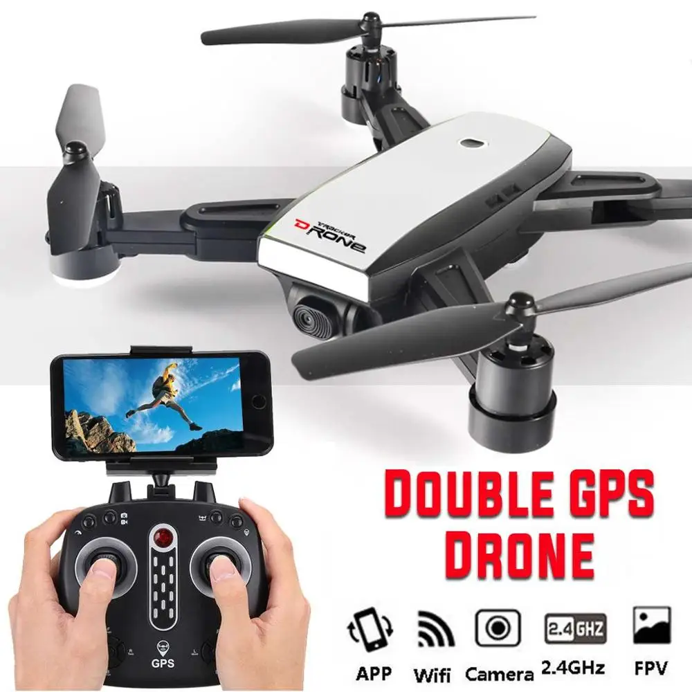 

Dual GPS Drone 2.4G Quadcopter with Camera HD FPV Drones Headless Mode Smart follow Dron RC Helicopter Drone profissional toys