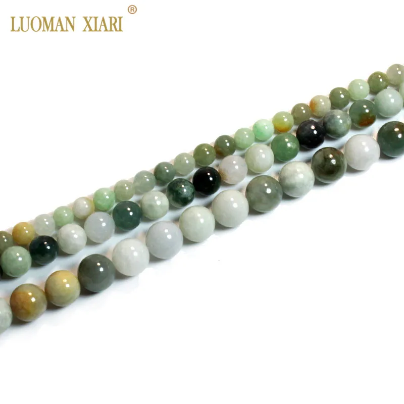 Fine AAA 100% Natural Jadeite Gemstone Round Stone Beads Green Jade For Jewelry Making DIY Bracelet Necklace 6/8/10mm | Украшения и