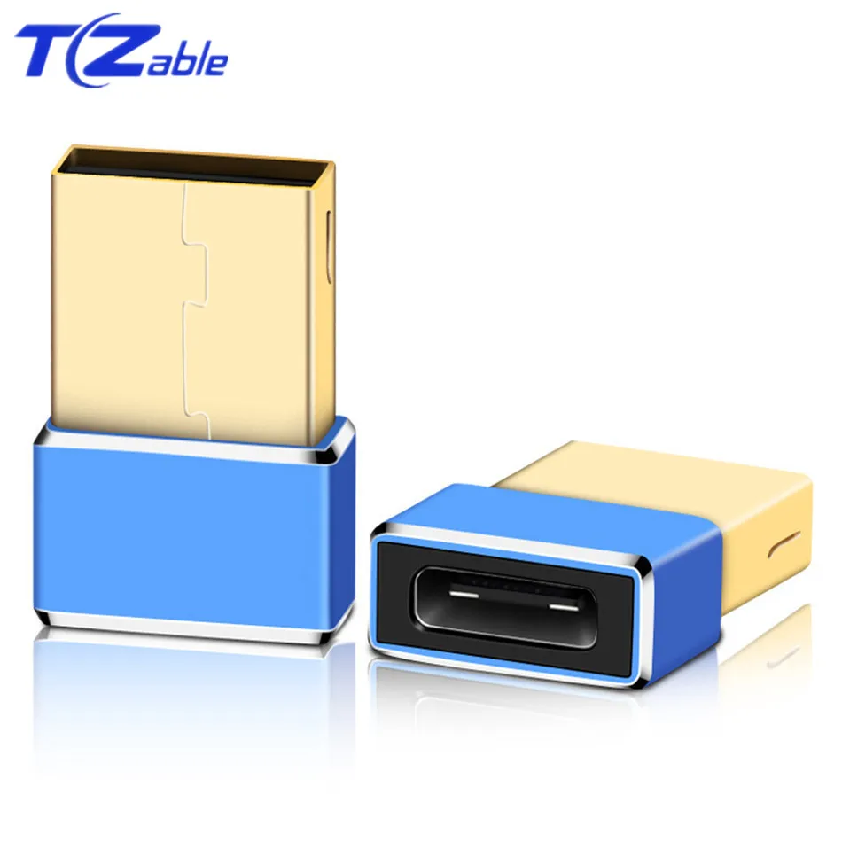 Blue 2 шт. USB 3,0 к USB 3,1 type C OTG адаптер USB-C конвертер type-c адаптеры для samsung S10 для Xiaomi Mi 9t USB OTG разъем - Цвет: Blue
