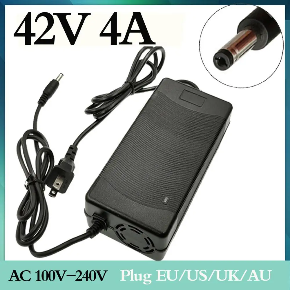 

42V 4A Smart Battery Charger for 10Series 36V 37V Li-ion e-bike Electric Bicycle Battery Charger DC 5.5mm*2.1mm fast charging