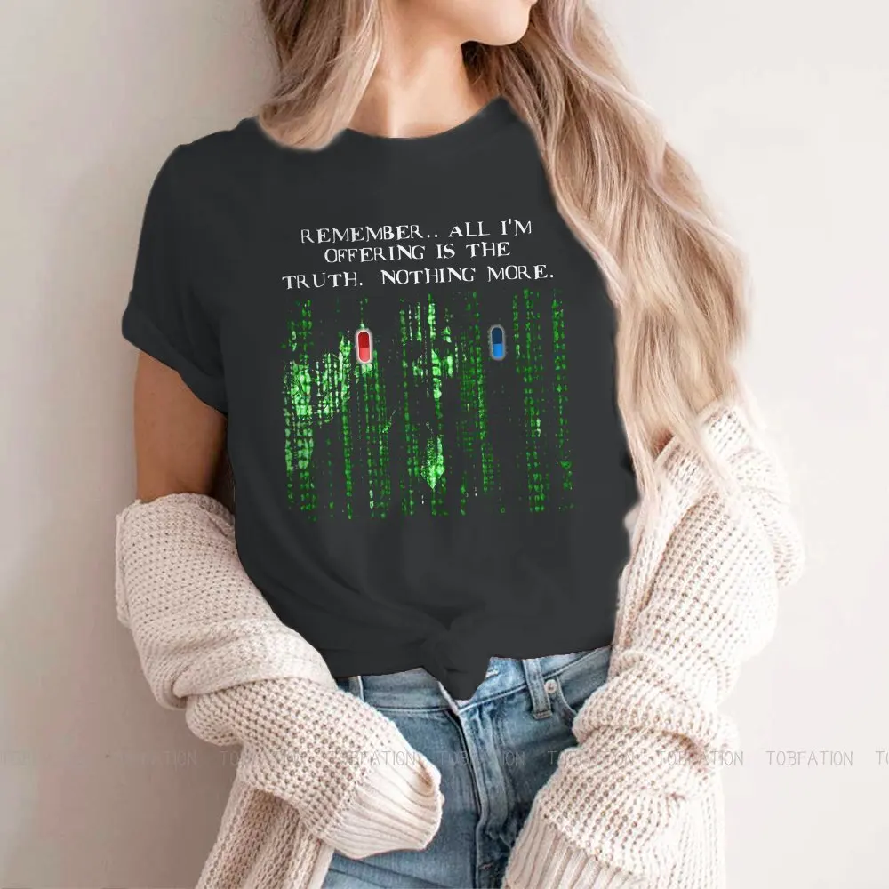 

Blue Or Red Pill Choice Women's T Shirt The Matrix Neo Anderson Morpheus Film Ladies Tees Tops Graphic Tshirt Loose Hipster