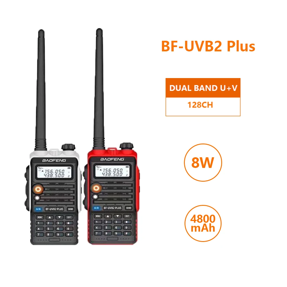 2pcs/lot LED Light 4800mah Battery Bf-Uvb2 Baofeng Uvb2 Plus For WalkieTalkie Radio Mobile Comunicador High Power Baofeng 5w