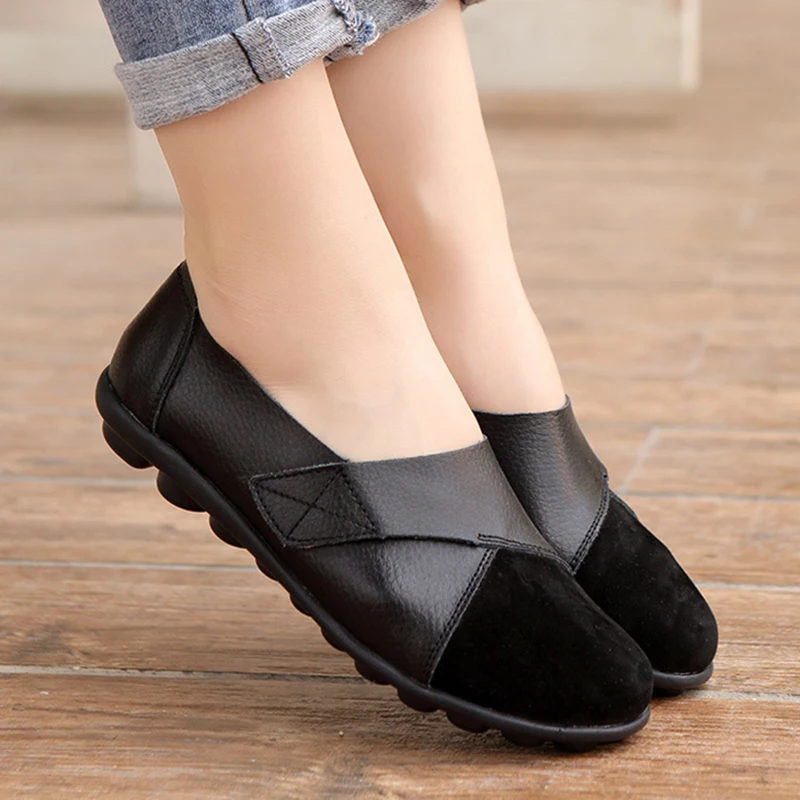 

Женская обувь на плоской подошве на застежке-липучке женская обувь для мамы; Женская обувь на плоской подошве; Женские мокасины из натураль...