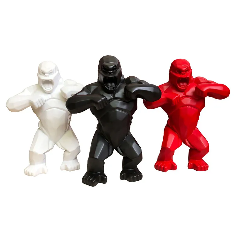 Полимерная Статуэтка HHT KING KONG с геометрическим рисунком животных статуэтка волка