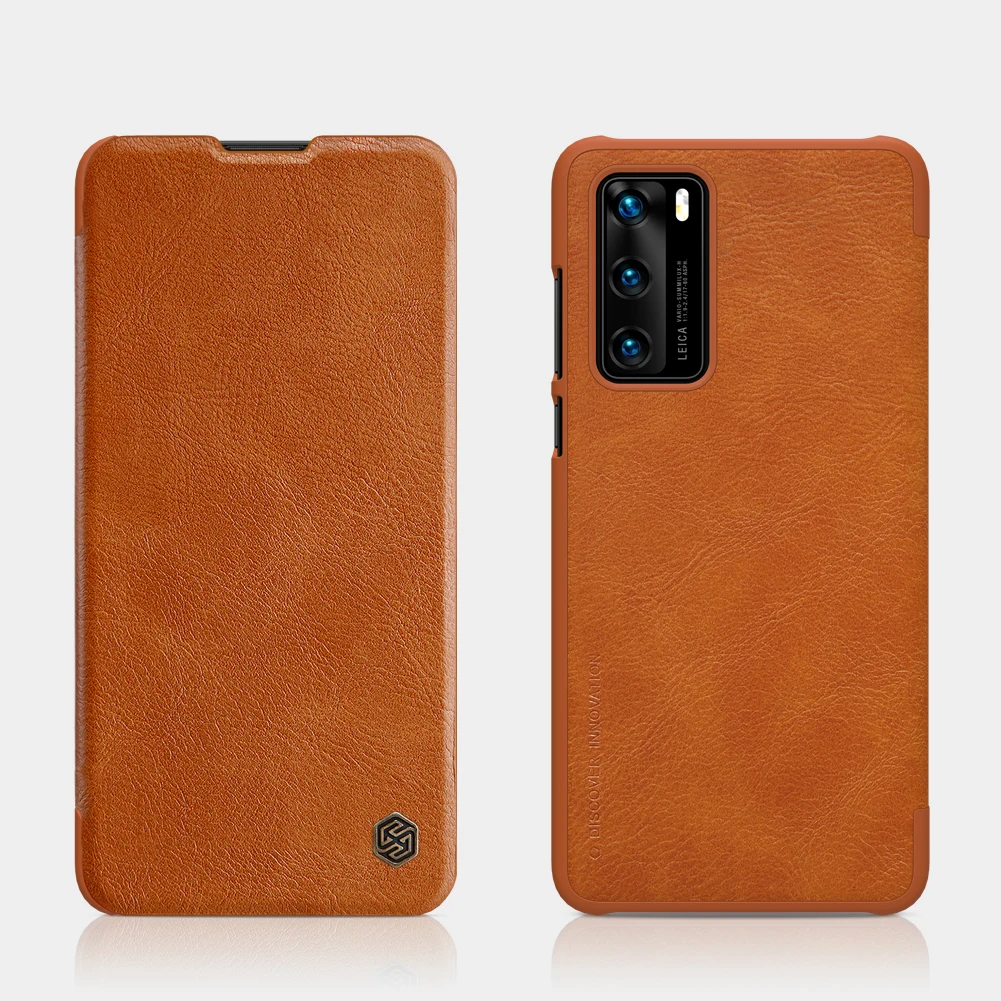 Чехол NILLKIN для Huawei P40 Pro откидной серии Qin роскошный пластиковый чехол накладка из