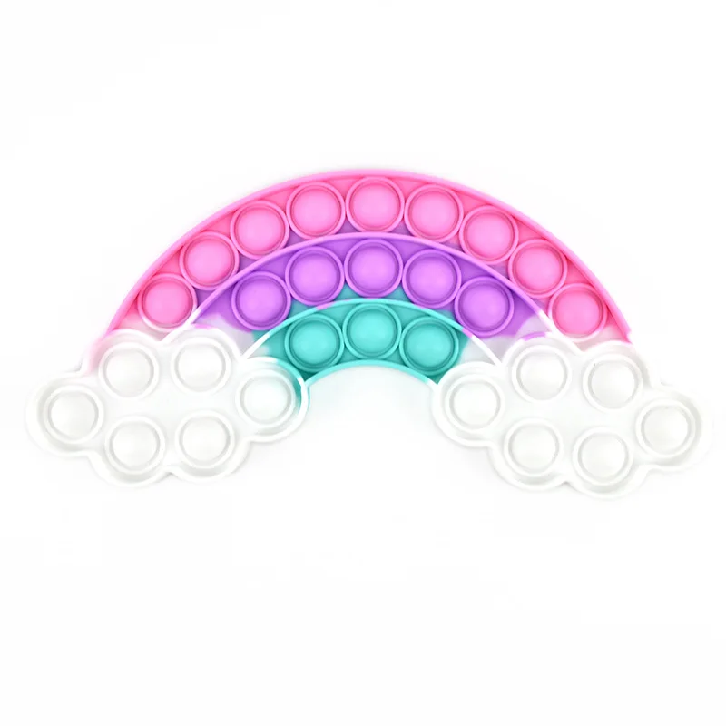 

Cute Cloud Rainbow Push Bubble Sensory Toy Autism Special Needs Stress Reliever Fidget Toy Bubbel Anti-stress Squeeze Toys