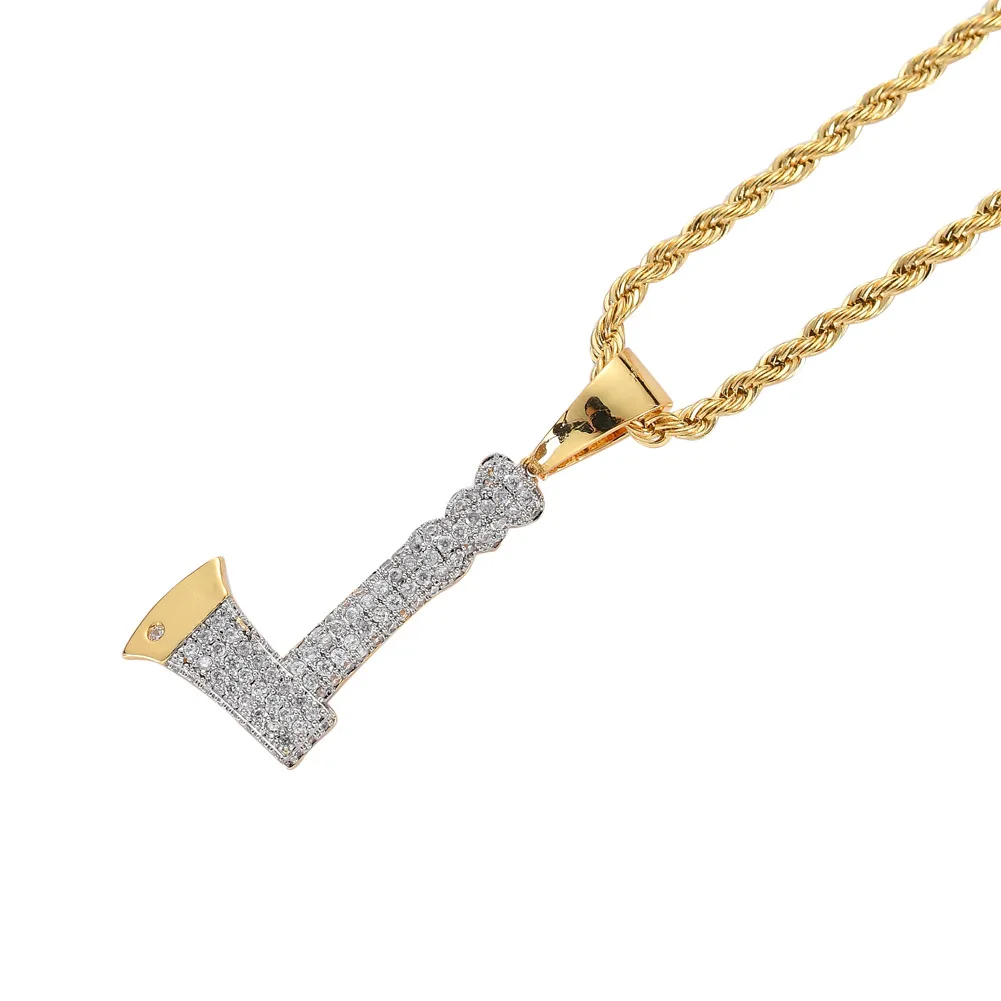 Ожерелье в стиле хип-хоп с имитацией бриллианта и фианитами |