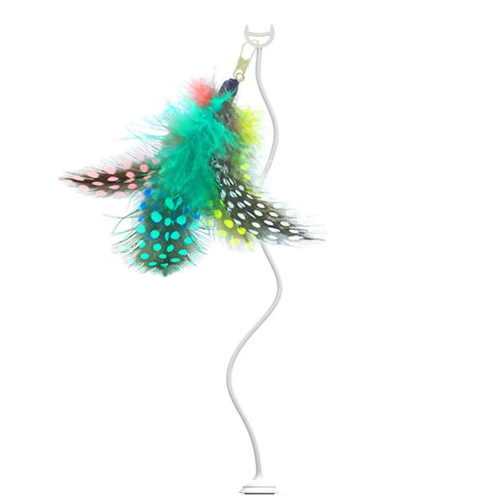 feather Электрические игрушки для кошек, автоматическая интерактивная игрушка для кошек, умный вращающийся шар для кошек, игрушка с цветным светодиодный светильник - Цвет: feather