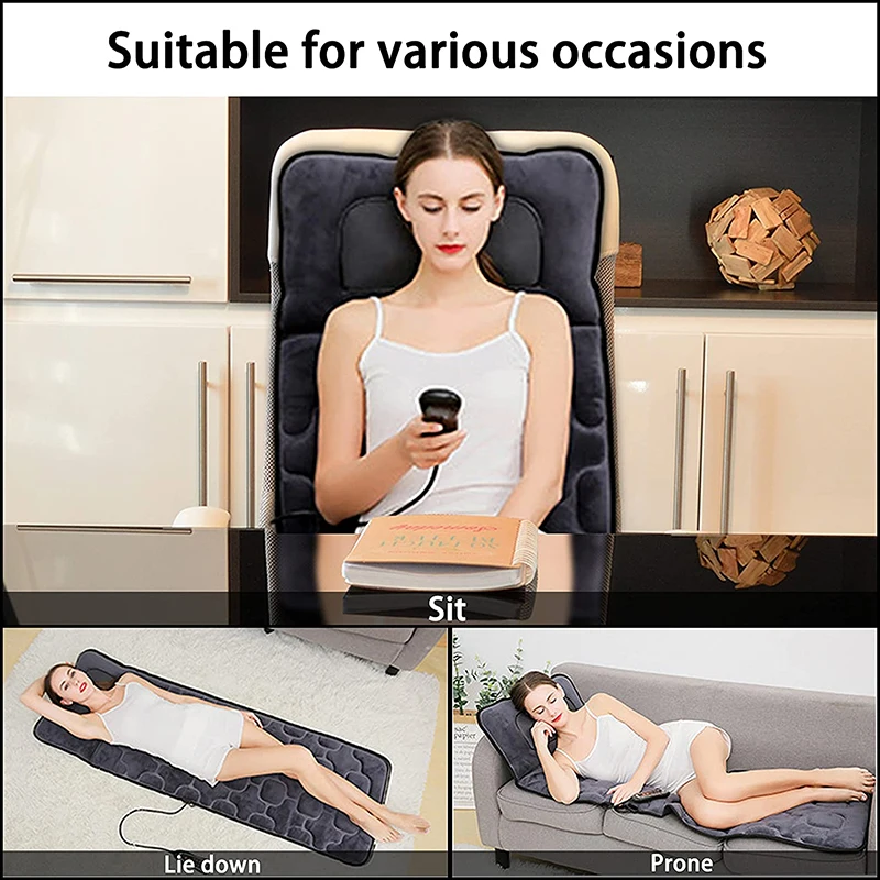 Коврик Электрический для массажа всего тела с подогревом Вибрирующая подушка